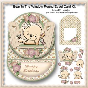 Bear in the Window Round Easel Card Kit