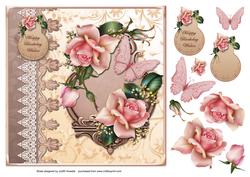 Roses with Ornate Border Card Front