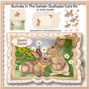 Bunnies in the Garden Scalloped Card Kit