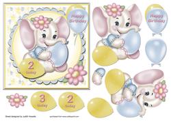 Blowing Up the Balloons Card Front