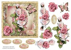 Vintage Roses Square Card Front