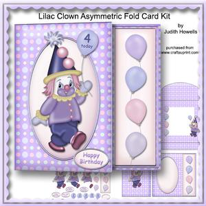 Lilac Clown Asymmetric Fold Card Kit