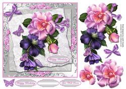 Summer Flowers Layered Panels Card Front
