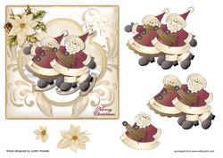 Mr and Mrs Claus Skating Square Card Front