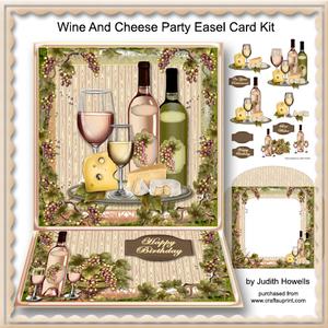 Wine and Cheese Party Easel Card Kit