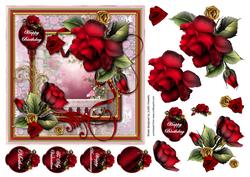Red Roses Square Card Front