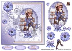 Taking a Rest Large Blue Card Front