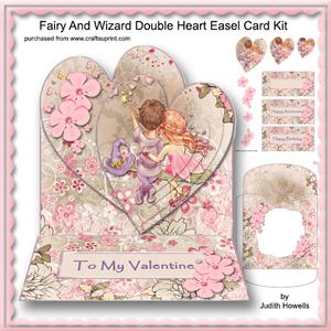 Fairy and Wizard Double Heart Easel Card Kit