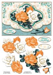 Rose Bouquet Envelope Style Card Front