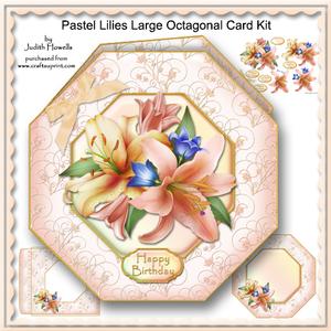 Pastel Lilies Large Octagonal Card Kit