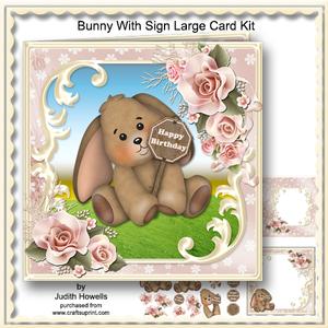 Bunny with Sign Large Card Kit