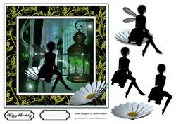 Magical Forest Fairy Silhouette Card Front