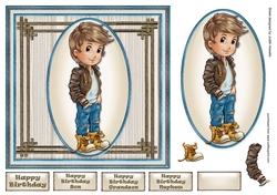 Cool Dude Male Square Card Front