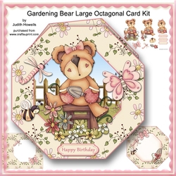 Gardening Bear Large Octagonal Card Kit