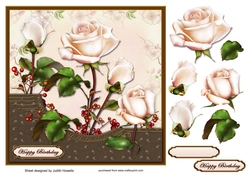 Roses And Berries Large Square Card Front