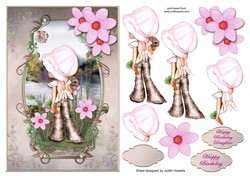 Pink Hat Girl Large Card Front