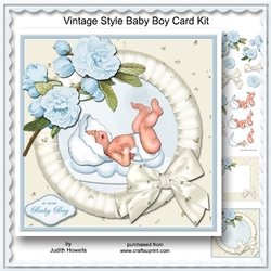 Vintage Style Baby Boy Card Kit
