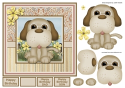 Friendly Dog Square Card Front