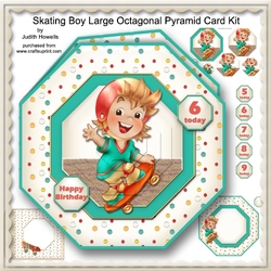Skating Boy Large Octagonal Pyramid Card Kit