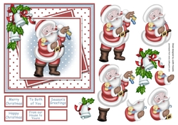 Santa Offset Panels Christmas Card Front