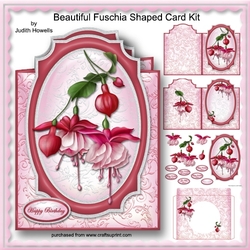 Beautiful Fuschia Shaped Card Kit