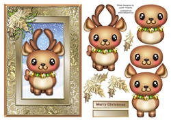 Cute Reindeer Christmas Card Front