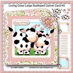 Loving Cows Large Scalloped Corner Card Kit