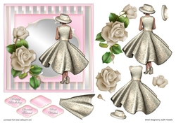 Elegant Lady With Roses Card Front