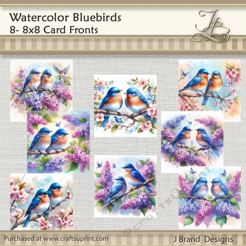 Watercolor Bluebirds