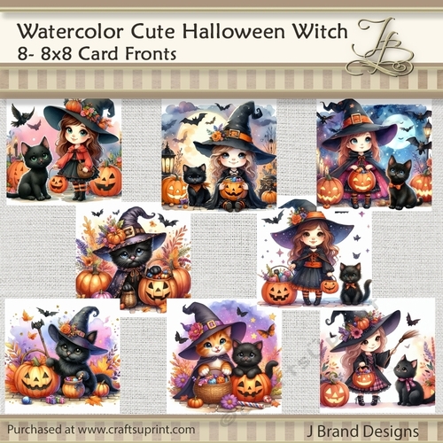 Watercolor Cute Halloween Witch