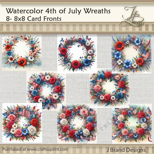 Watercolor 4th of July Wreaths
