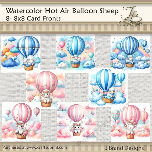 Watercolor Hot Air Balloon Sheep