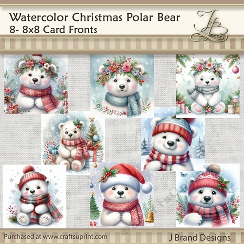 Watercolor Christmas Polar Bear
