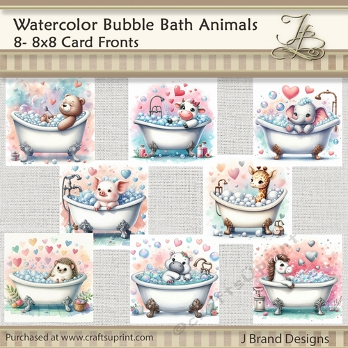Watercolor Bubble Bath Animals