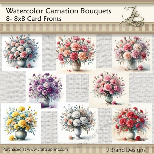 Watercolor Carnation Bouquets
