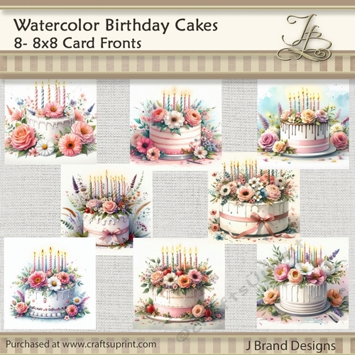 Watercolor Floral Birthday Cakes
