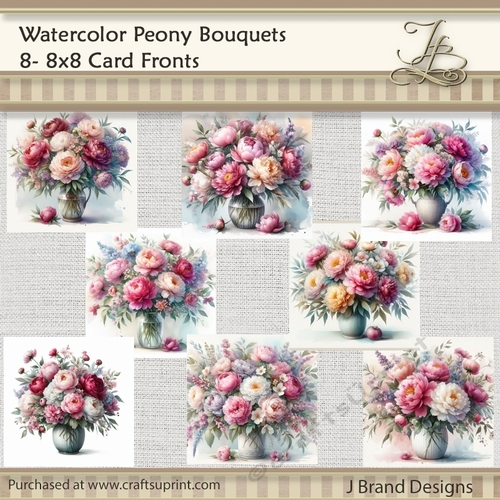 Watercolor Peony Bouquets