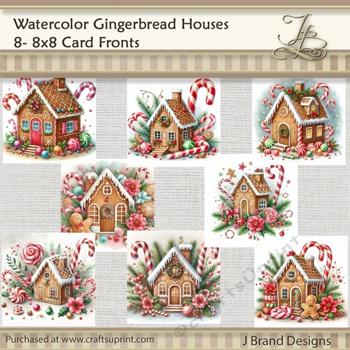 Watercolor Gingerbread Houses