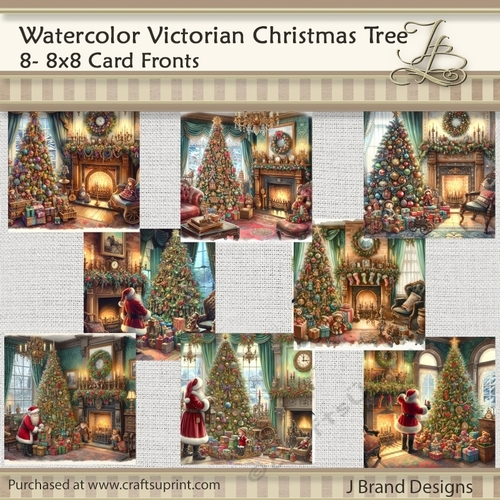 Watercolor Victorian Christmas Tree
