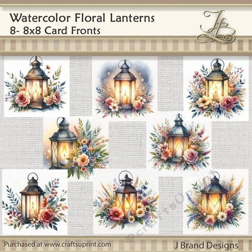 Watercolor Floral Lantern