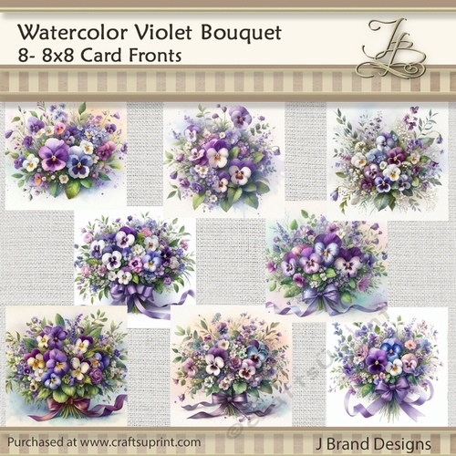 Watercolor violet bouquet