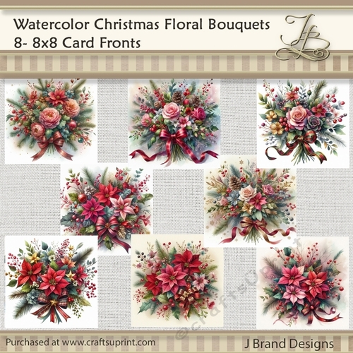 Watercolor Christmas Floral Bouquets