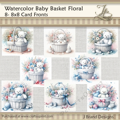 Watercolor Baby Basket Floral