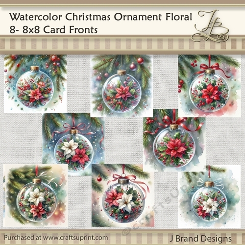 Watercolor Christmas Ornament Floral