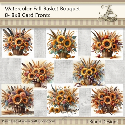 Watercolor Fall Basket Bouquet