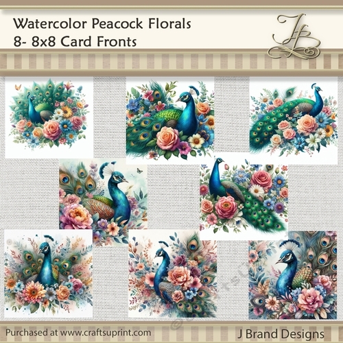 Watercolor Peacock Florals