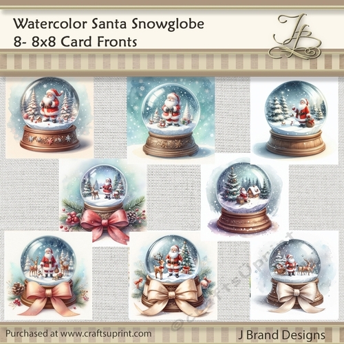 Watercolor Christmas Santa Snow Globe