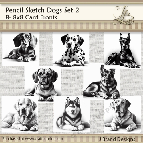 Pencil Sketch Dogs Set 2