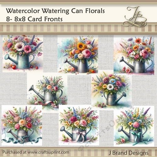 Watercolor Watering Can Florals