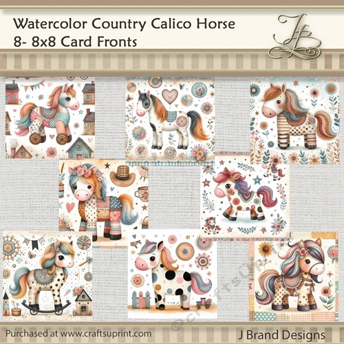 Watercolor Country Calico Horse